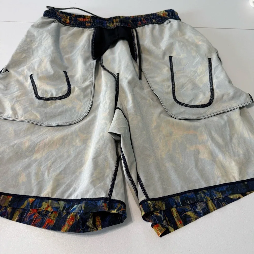 Lululemon Pace Breaker Athletica Shorts Men’s M Running Hiking Blue Multicolor